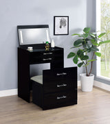 Danbury 3-drawer Makeup Vanity & Stool Set High Gloss