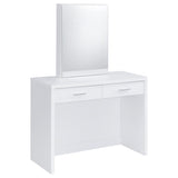 Bunbury Makeup Vanity Table Set Storage Mirror and Stool White