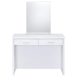 Bunbury Makeup Vanity Table Set Storage Mirror and Stool White