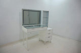 Souza 5-Drawer Makeup Vanity Table With LED Mirror White High Gloss