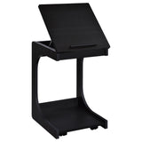 Ralston C-Shaped Lift-Top Sofa Side Table With Casters Black