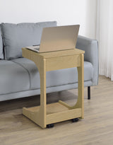 Ralston C-Shaped Lift-Top Sofa Side Table With Casters Black