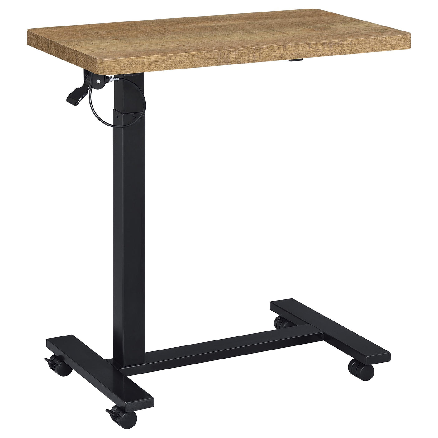 Westpark Pneumatic Adjustable C-Shape Side Table with Casters Black