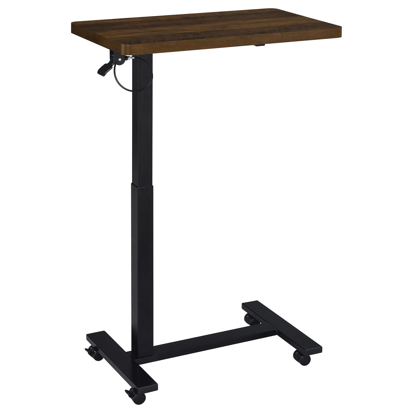 Westpark Pneumatic Adjustable C-Shape Side Table with Casters Black