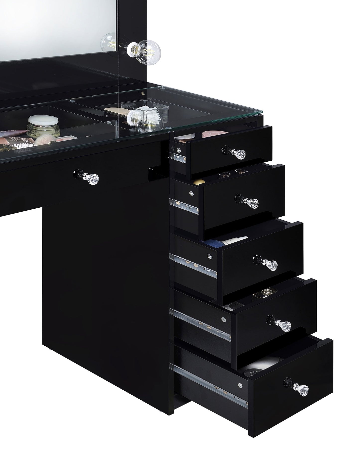 Acena 7-drawer Vanity Set with ing High Gloss