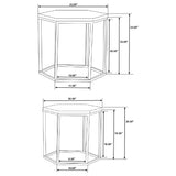 Adger 2-piece Hexagonal Nesting Tables Natural and Black
