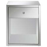 Coquette 1-drawer Mirrored Accent Side Table Silver