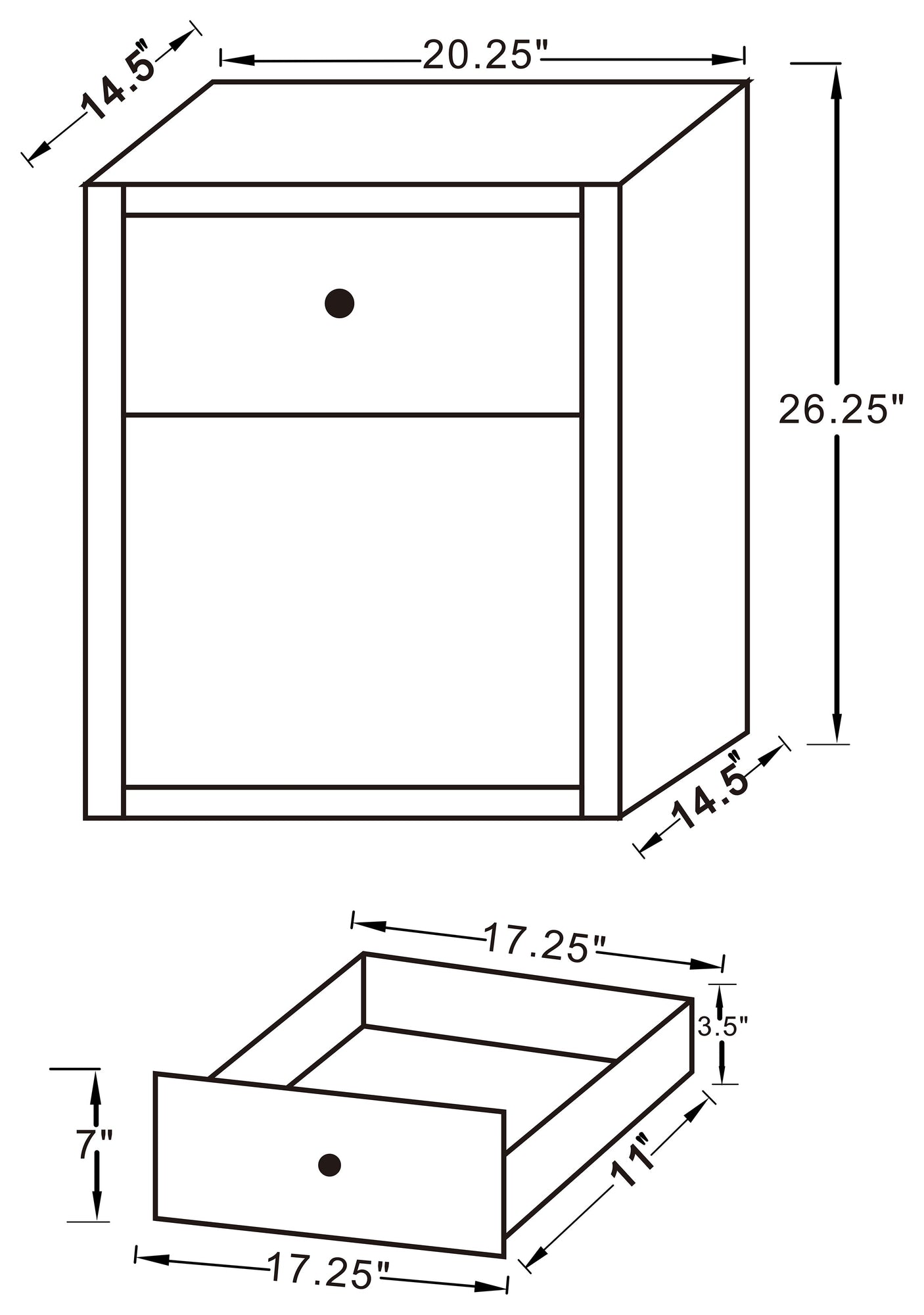 Coquette 1-drawer Mirrored Accent Side Table Silver