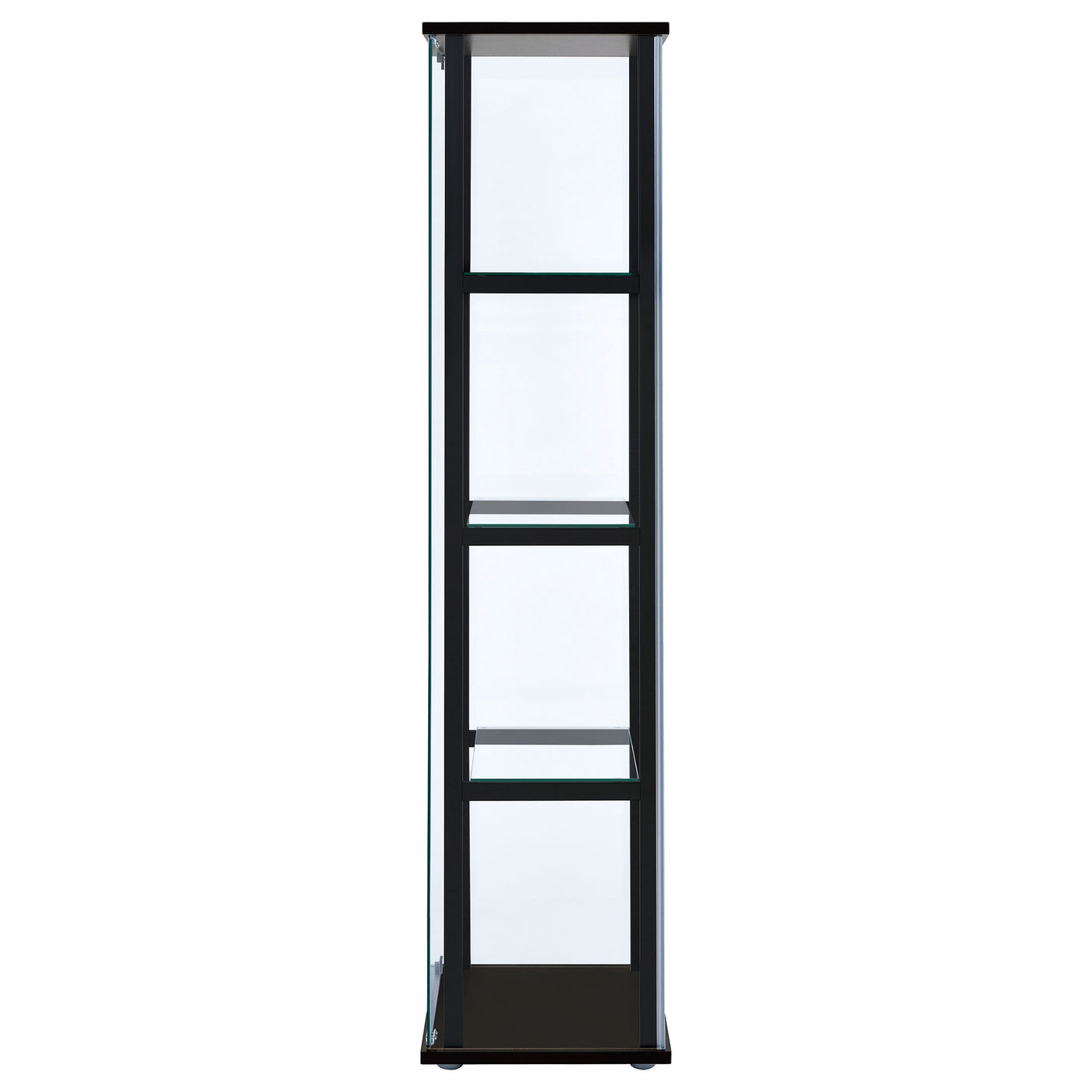 Cyclamen 4-shelf Clear Glass Curio Display Cabinet Black