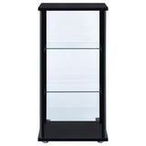 Cyclamen 3-shelf Clear Glass Curio Display Cabinet Black