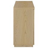 Tilbury 2-door Glass Front Accent Display Cabinet Light Oak