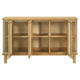 Ervine 3-Door Rope Panel Sideboard Accent Storage Cabinet Natural