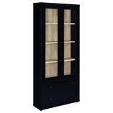 Hawthorne 4-Shelf Glass Door Cabinet with Drawers