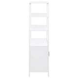 Amherst 3-shelf Radio Weave Cane Metal Accent Cabinet
