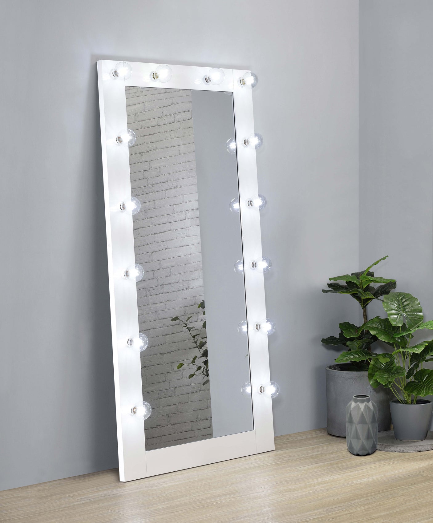 Zayan 32 x 71 Inch Floor Mirror LED ing Gloss