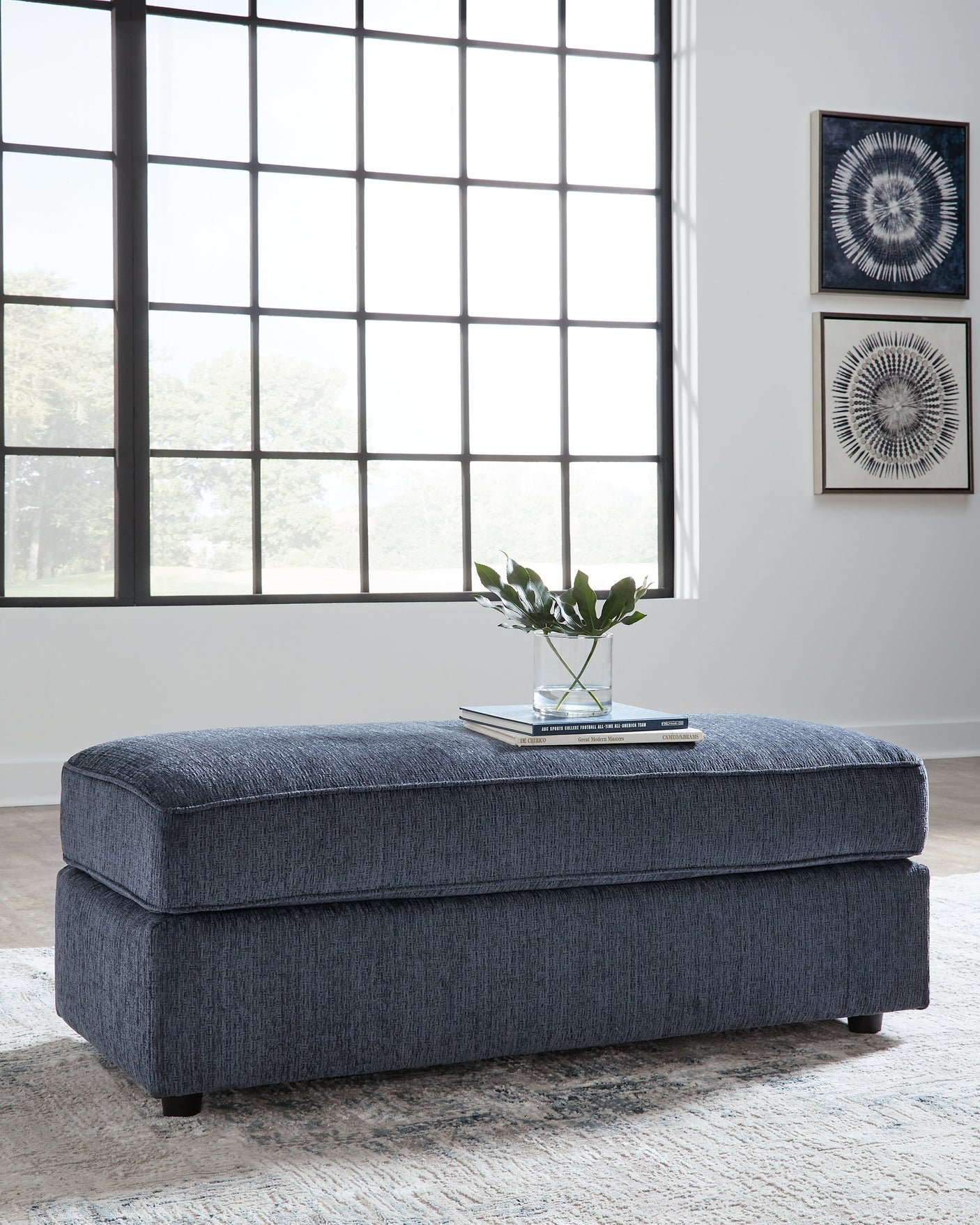 Azure  Oversized Accent Ottoman