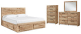 Hyanna Panel Storage Bed Bedroom Set