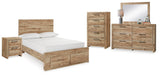 Hyanna Panel Storage Bed Bedroom Set