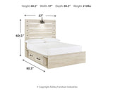 Cambeck Panel Bed with 2 Storage Drawers