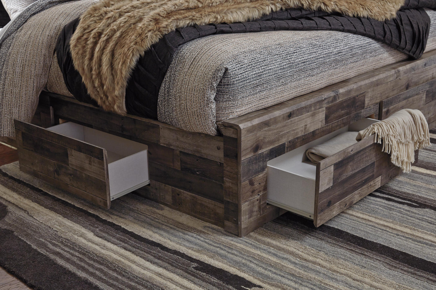 Derekson Panel Bed with 6 Storage Drawers