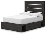 Delmorta Panel Bed with Storage