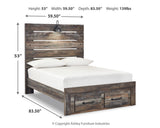 Drystan Panel Bed with 2 Storage Drawers