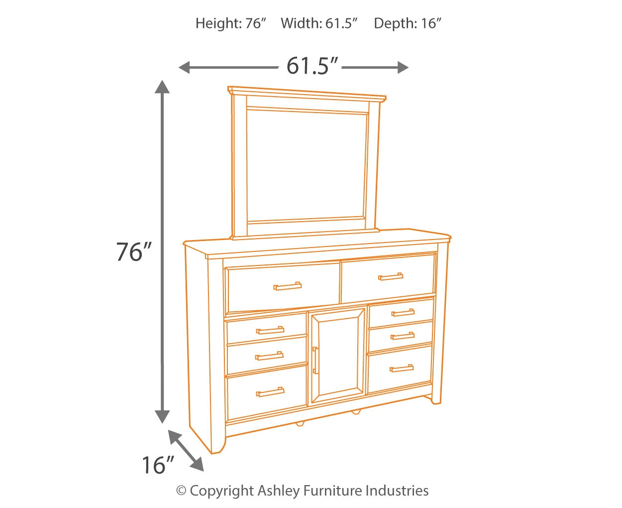Juararo Dresser and Mirror