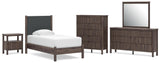 Pamytta Upholstered Panel Platform Bed Bedroom Set