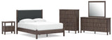 Pamytta Upholstered Panel Platform Bed Bedroom Set