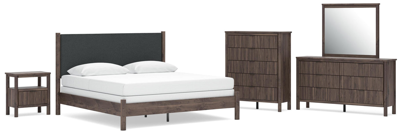 Pamytta Upholstered Panel Bed Bedroom Set