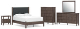 Pamytta Upholstered Panel Platform Bed Bedroom Set