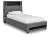 Cayberry Upholstered Bed with Wireless Audio