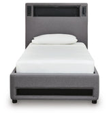 Cayberry Upholstered Bed with Wireless Audio