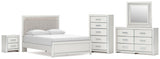 Zuraleus Upholstered Panel Platform Bed Bedroom Set
