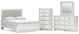 Zuraleus Upholstered Panel Platform Bed Bedroom Set