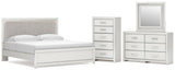 Zuraleus Upholstered Panel Platform Bed Bedroom Set