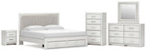 Zuraleus Upholstered Panel Platform Storage Bed Bedroom Set