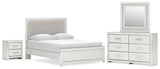 Zuraleus Upholstered Panel Platform Bed Bedroom Set