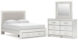 Zuraleus Upholstered Panel Platform Storage Bed Bedroom Set