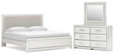 Zuraleus Upholstered Panel Platform Bed Bedroom Set
