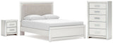 Zuraleus Upholstered Panel Platform Bed Bedroom Set