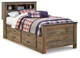 Trinell Bookcase Bed with 2 Storage Drawers