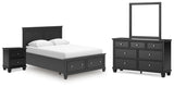 Lanolee Panel Storage Bed Bedroom Set