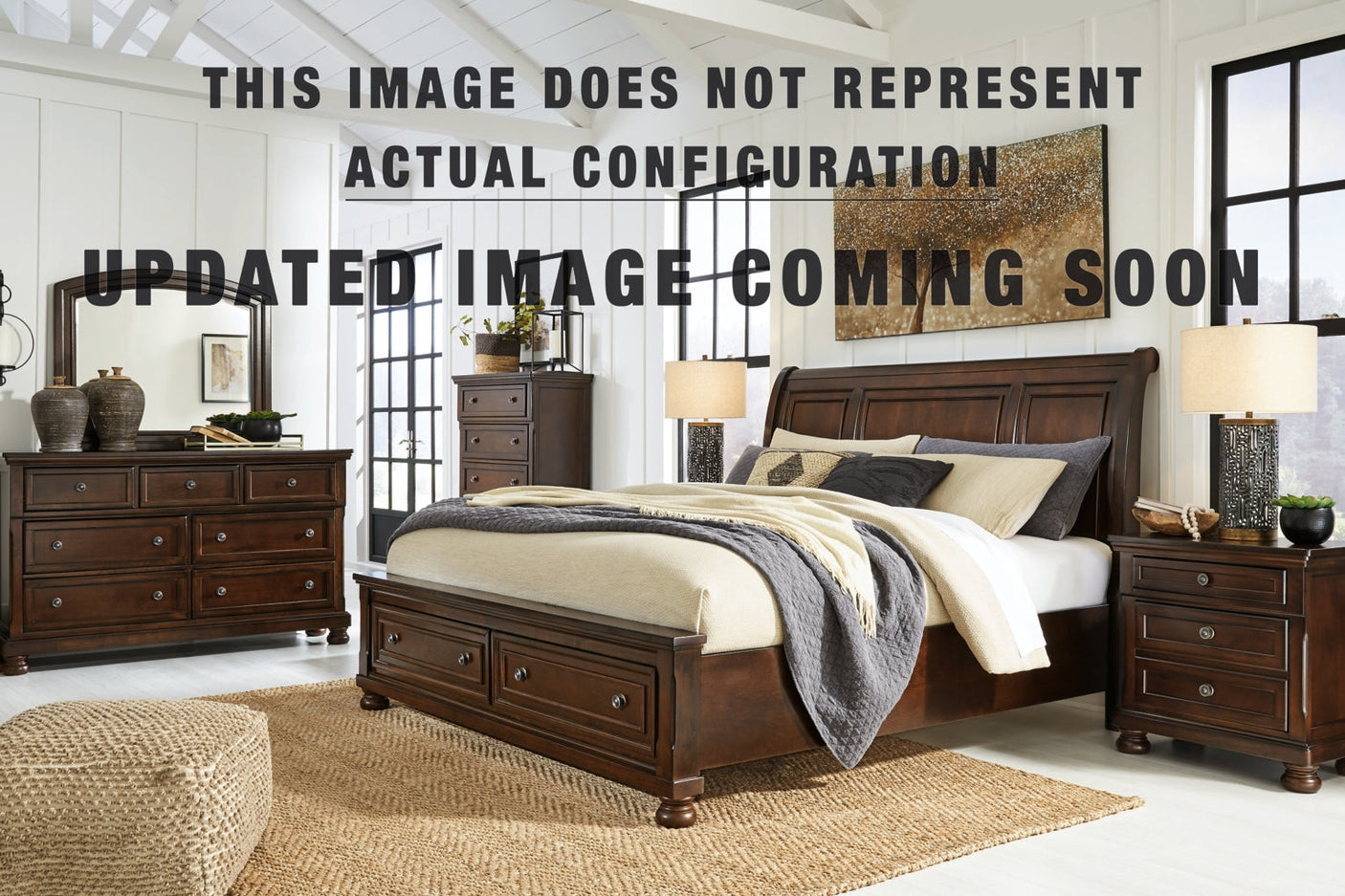 Porter Sleigh Storage Bed. Dresser Bedroom Set