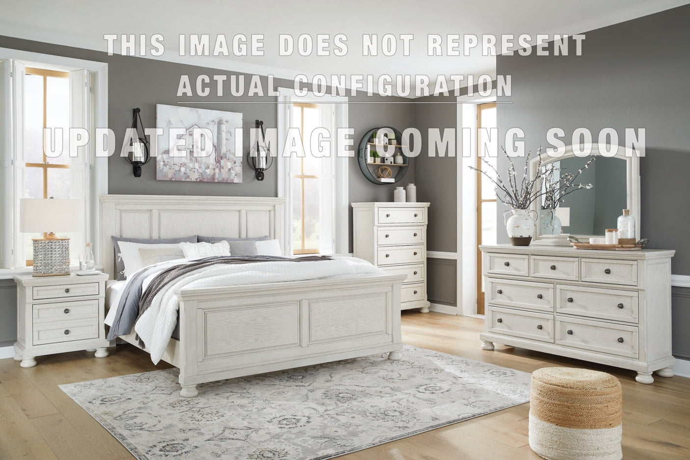 Robbinsdale Sleigh Storage Bed. Dresser Bedroom Set