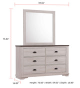 Coralee Dresser Mirror Chalk/Grey