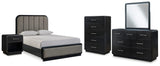 Rowanbeck Upholstered Panel Bed Bedroom Set