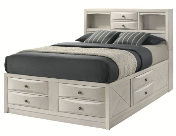 Emily White King Storage Bedroom Set