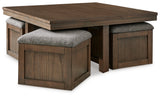 Boarder Coffee Table w/ 4 Stools