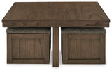 Boarder Coffee Table w/ 4 Stools
